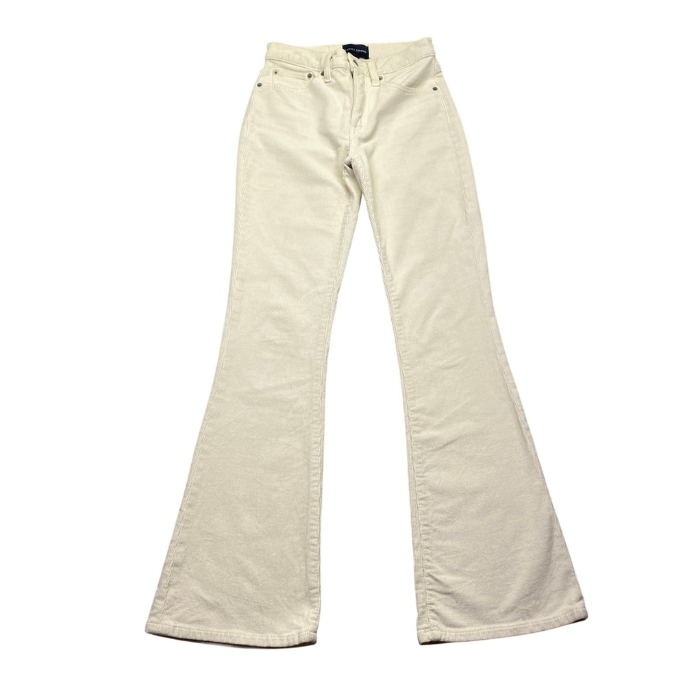 Lucky‎ Brand Stevie High Rise Flare Corduroy Jeans Cream 0/25R Grunge Western